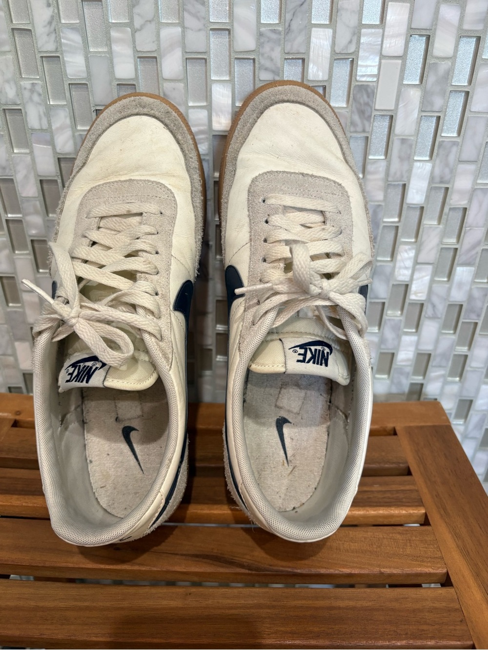 Nike Killshot 2 Men's Leather Sneakers 432997-107 White Gum Sole Navy SZ 11 - Picture 4 of 6